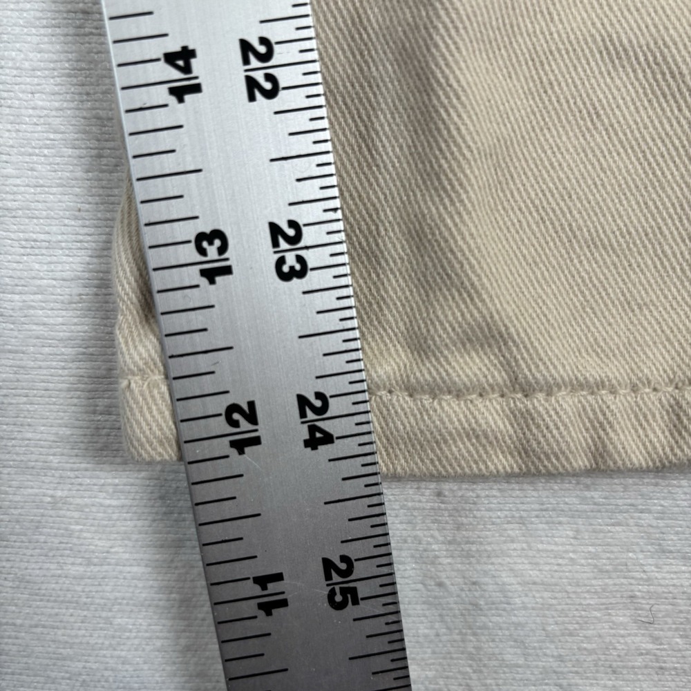Zara Women's Cropped Wide Leg Beige Denim Pants Size 8 - Picture 4 of 9